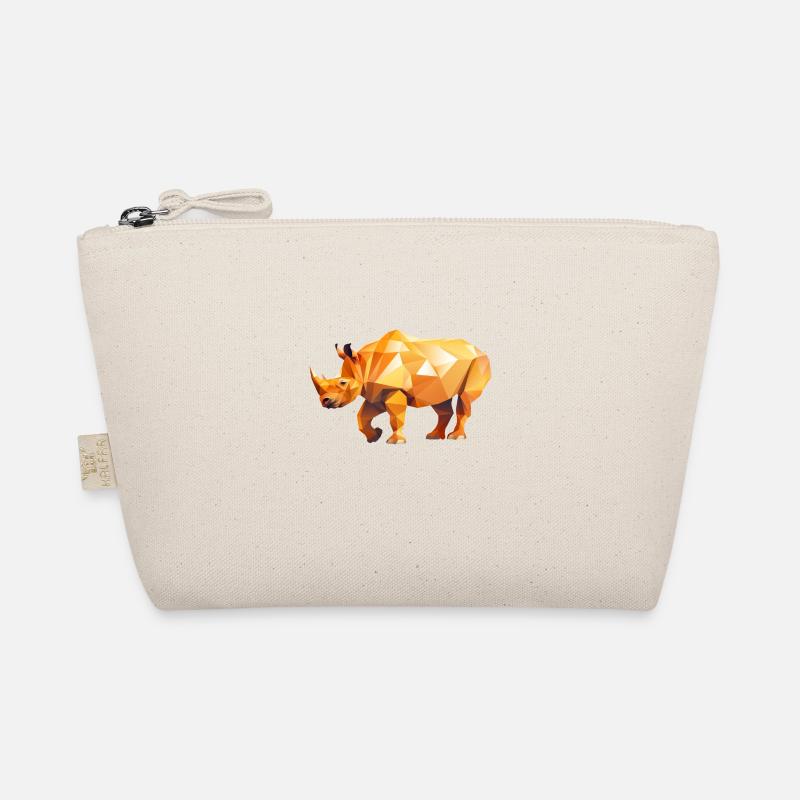 Nashorn Low Poly Logo Design Bio-Täschchen