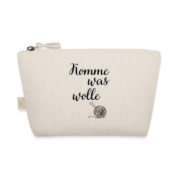 Komme was Stricken Hobby wolle Handarbeit Geschenk - Bio-Täschchen - Natur - Vorne