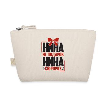 Nina saying in Russian Russia outfit for - Organic Pouch - nature - Front
