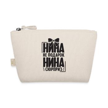 Nina saying in Russian Russia outfit for - Organic Pouch - nature - Front