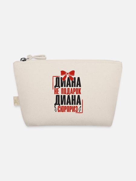 Diana saying in Russian Russia outfit for - Organic Pouch - nature - Front