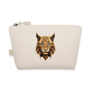 Lynx Head Animals Wood Pattern Nature Wild Cat - Organic Pouch - nature - Front