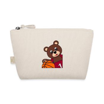 Bär mit Basketball - Basketballmotiv - Bio-Täschchen - Natur - Vorne