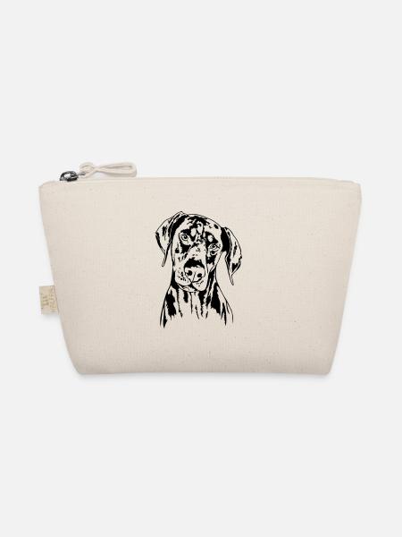 DOBERMANN Doberman Pinscher Hundeportrait Wilsigns - Bio-Täschchen - Natur - Vorne