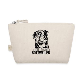ROTTWEILER life is better Hunde Spruch Wilsigns - Organic Pouch - nature - Front