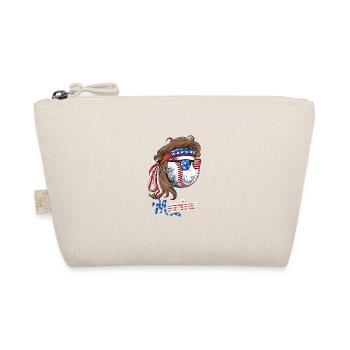 Merica Mit Us-flaggen-baseball-design Für Die Usa - Bio-Täschchen - Natur - Vorne