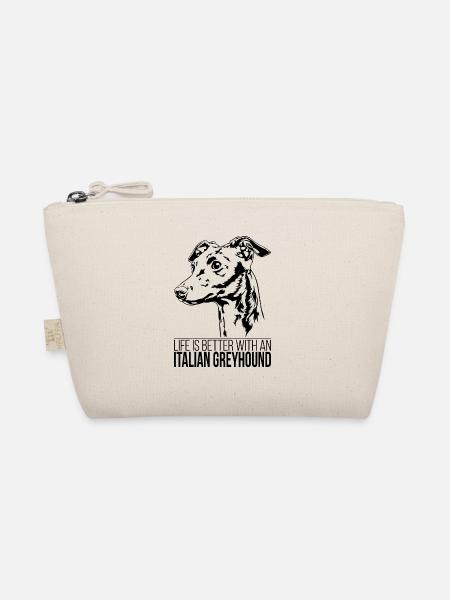 ITALIAN GREYHOUND Life is better Dogs Wilsigns - Organic Pouch - nature - Front