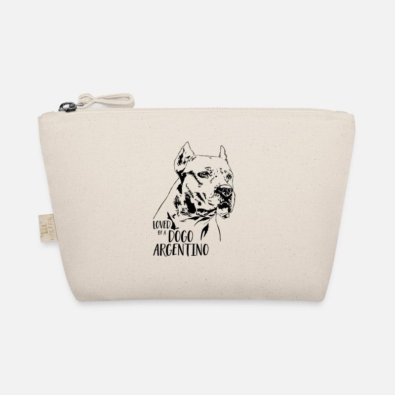 Loved by a Dogo Argentino Hundespruch Wilsigns - Bio-Täschchen - Natur