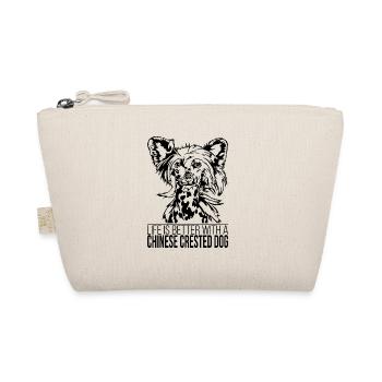 Chinese Crested Dog life is better Dogs Wilsigns - Organic Pouch - nature - Front