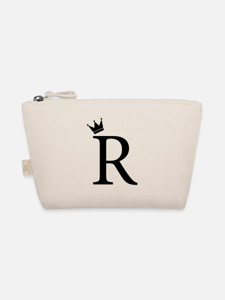 R Monogram Crown - Organic Pouch - nature