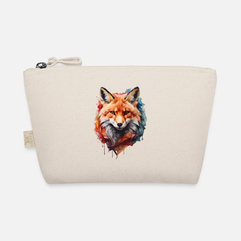 Fuchs in Aquarell Cooles Porträt Bio-Täschchen