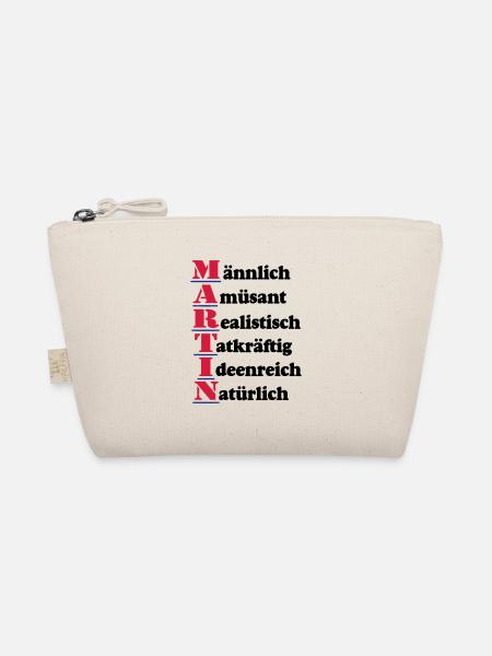 Martin ,Vorname,Namensschild,Name,Fun Shirt (25) - Bio-Täschchen - Natur - Vorne