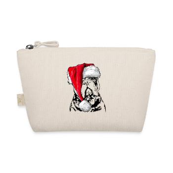 Santa OLD ENGLISH BULLDOG Weihnachten OEB Wilsigns - Bio-Täschchen - Natur - Vorne