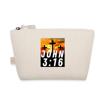 John 3:16 3 Cross With Sunset - Christian Quote - Organic Pouch - nature - Front
