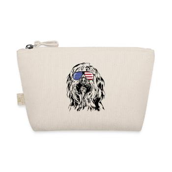 BRIARD Amerika Fahne Sonnenbrille Hunde Wilsigns - Bio-Täschchen - Natur - Vorne