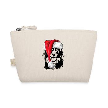 Santa Border Collie Weihnachten Hunde Wilsigns - Bio-Täschchen - Natur - Vorne