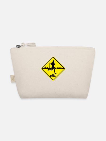 Marathon Road Sign Berlin - Organic Pouch - nature - Front