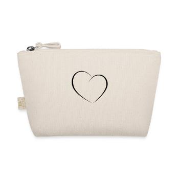 Heart BLACK - Organic Pouch - nature - Front