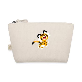 Cute Laughing Cartoon Tiger by Cheerful Madness!! - Organic Pouch - nature - Front