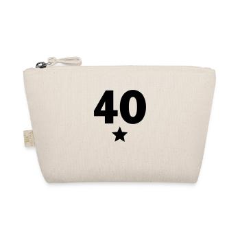 40 mit Stern / 40 with star(1c) - Bio-Täschchen - Natur - Vorne