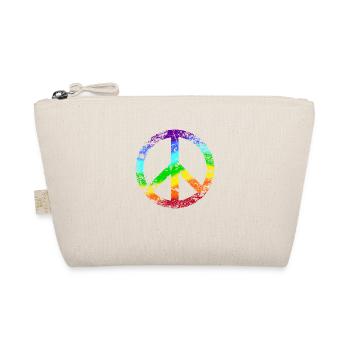 Peace-Zeichen Regenbogen Frieden Pazifist Reggae - Bio-Täschchen - Natur - Vorne