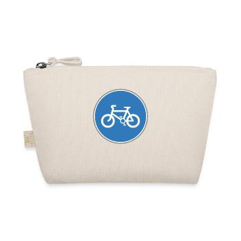 Road sign bicycle blue - Organic Pouch - nature - Front