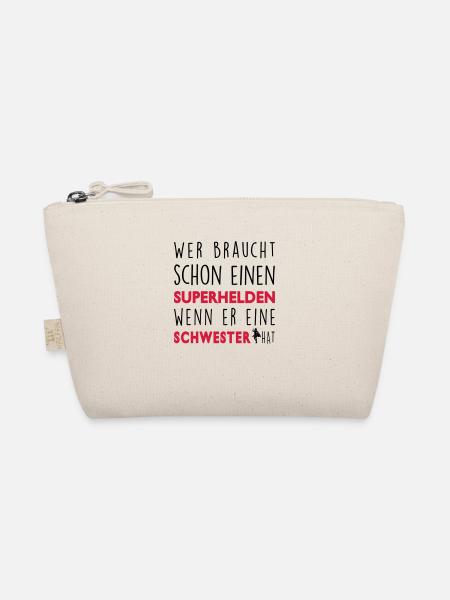 Meine Schwester-Superheld - Bio-Täschchen - Natur - Vorne