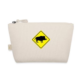 Warning - Wild Boar Pig - 2 Color Vector - Organic Pouch - nature - Front