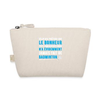 Bonheur badminton t-shirt cadeau - Trousse biologique - nature - Devant