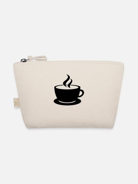 coffee cup tea cafe - Bio-Täschchen - Natur - Vorne