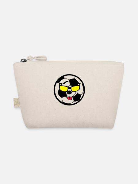 Football soccer ball smiley1 - Organic Pouch - nature