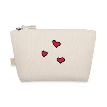 Herzen, Hearts, Liebe - Bio-Täschchen - Natur - Vorne