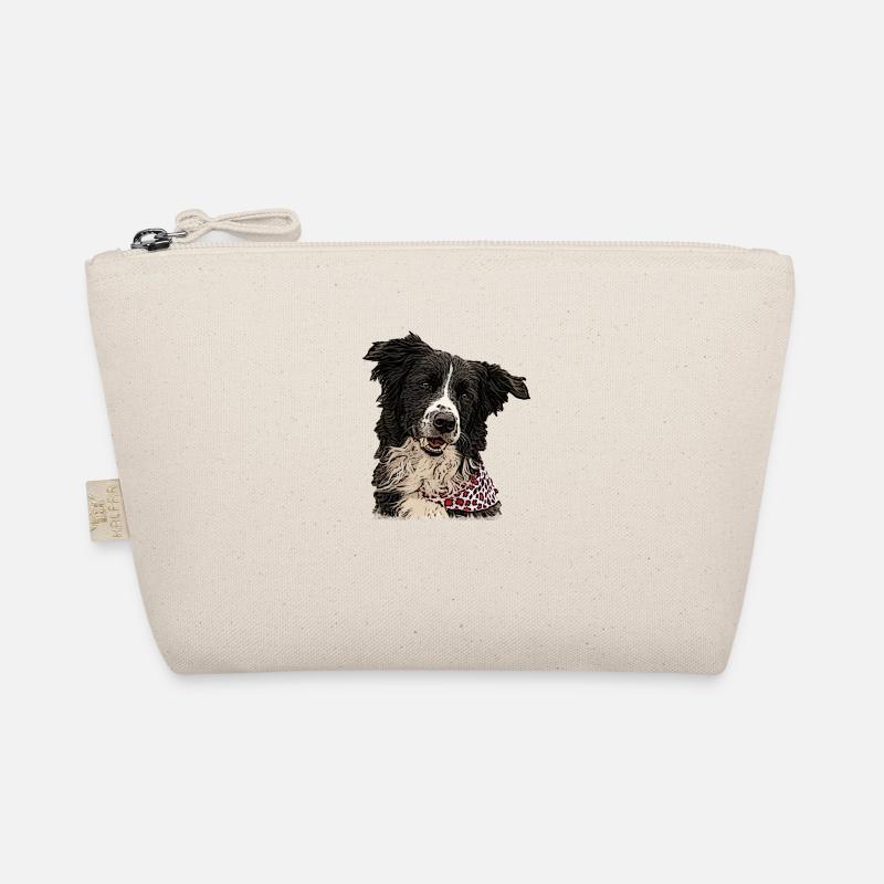 Border-Collie-Bandana - Bio-Täschchen - Natur