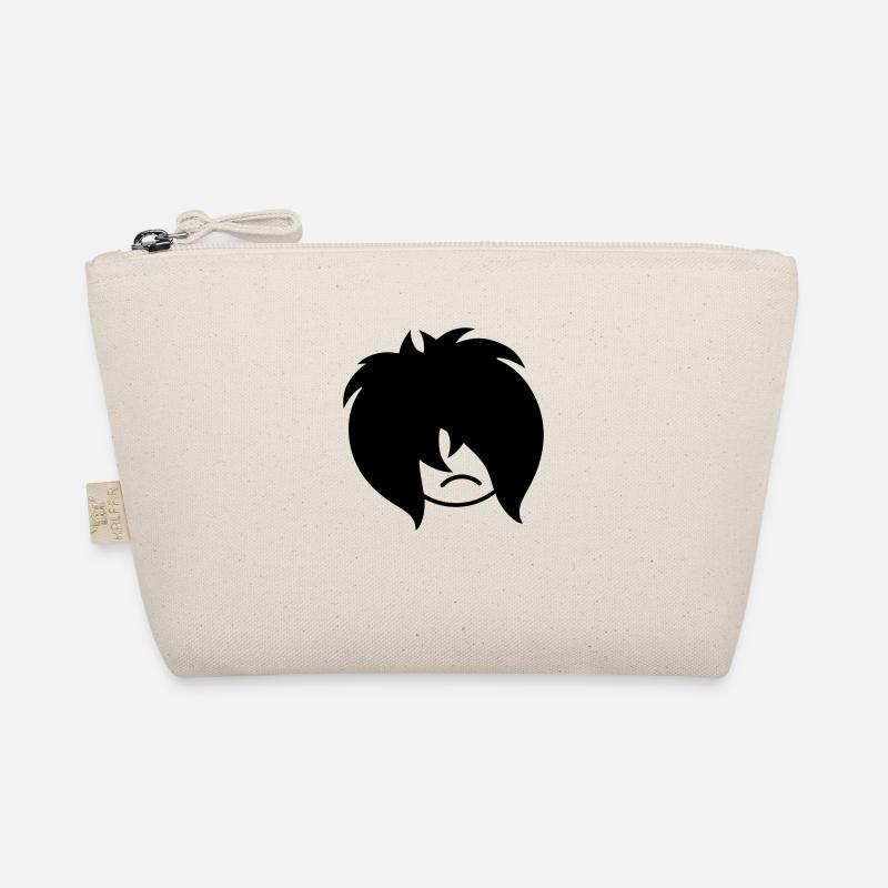 Triste malheureux emo longs cheveux noirs Trousse biologique
