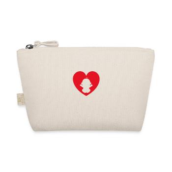 Cadeau de silhouette bébé coeur d'amour - Trousse biologique - nature - Devant