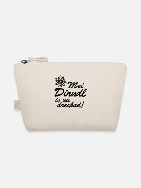 "Mei dirndl is nu dreckad!" | T-Shirts - Organic Pouch - nature - Front