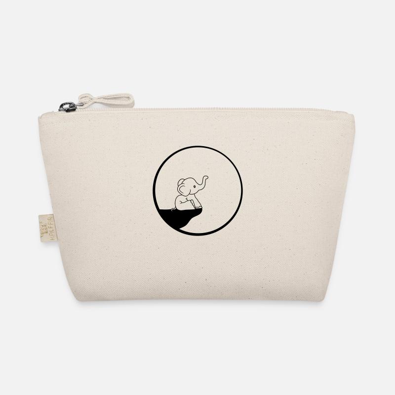 cliff elephant moon night round circle sitting sweet Organic Pouch