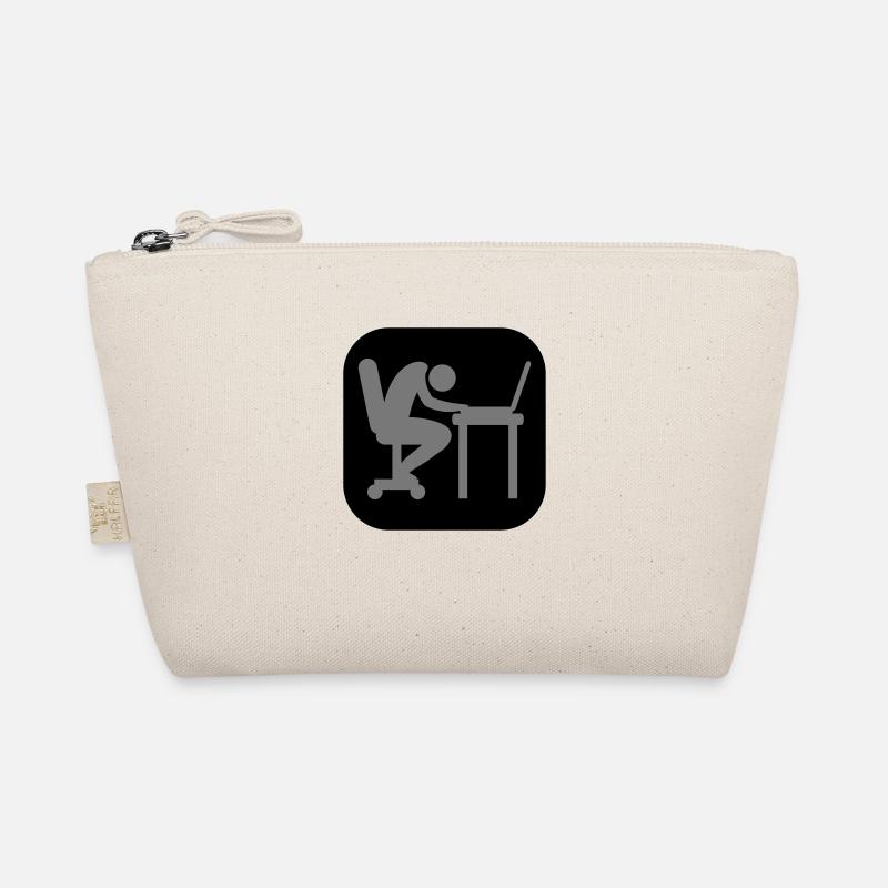 Laptop Erschöpft Schlafen Logo Bio-Täschchen
