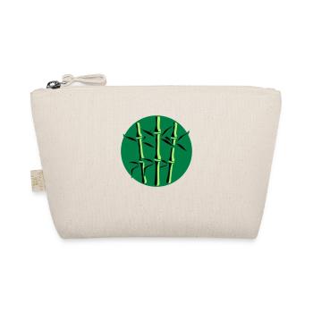 circle round logo 3 bamboo plants many stem tree - Organic Pouch - nature - Front