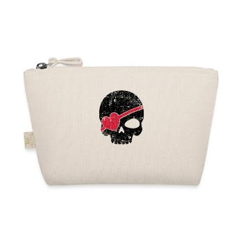 Pirate eye patch love heart gift - Organic Pouch - nature - Front