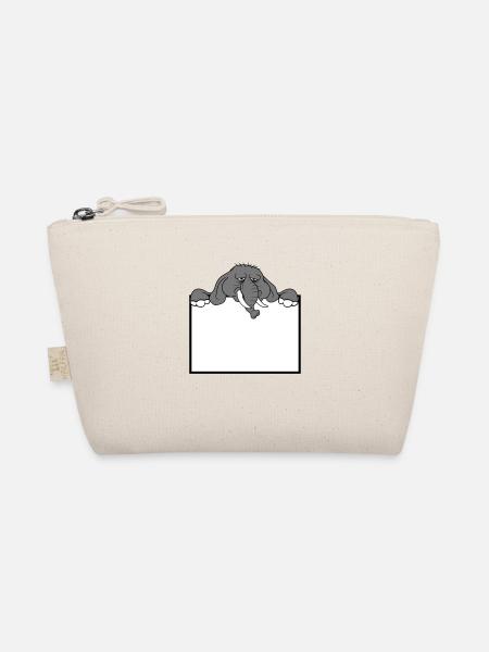 rahmen schild elefant traurig gesicht mauer text f - Bio-Täschchen - Natur - Vorne