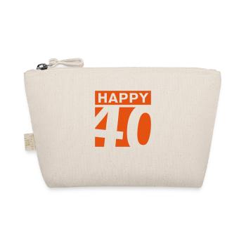Happy 40 Geburtstag - Bio-Täschchen - Natur - Vorne