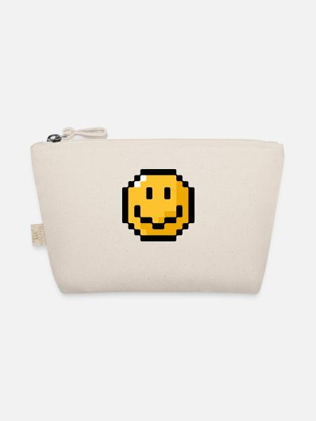 Smiley pixel - Bio-Täschchen - Natur