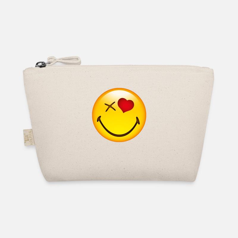 Smiley Love - Bio-Täschchen - Natur