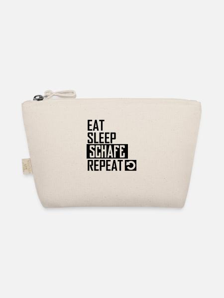 eat sleep schafe repeat - Bio-Täschchen - Natur
