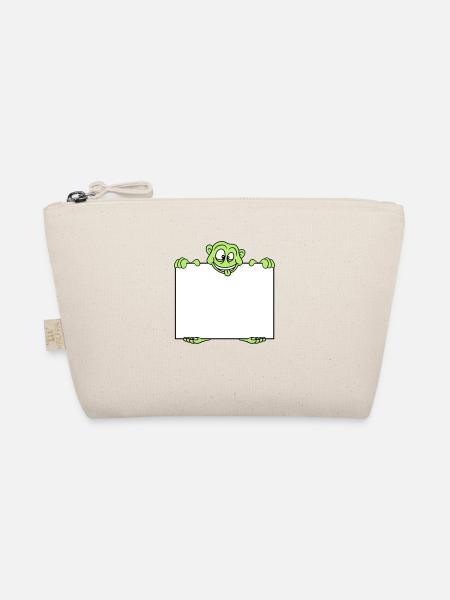 shield monster hold text box write blank fl - Organic Pouch - nature - Front