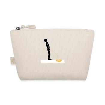 pee snow yellow winter cold ground logo in standing - Organic Pouch - nature - Front