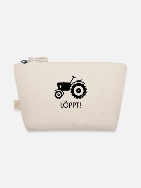 Löppt! (Trecker / Traktor / Plattdeutsch / Platt) - Bio-Täschchen - Natur - Vorne