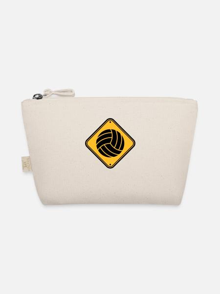 shield warning danger caution danger volleyball ro - Organic Pouch - nature - Front