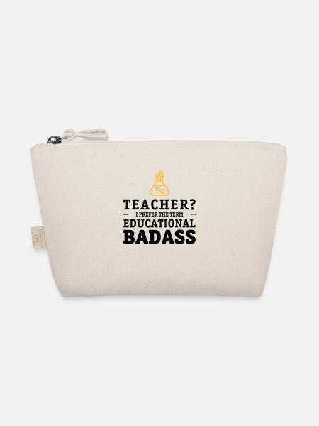 Teacher is a educational badass gift - Bio-Täschchen - Natur - Vorne